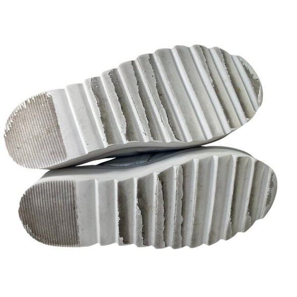 Maeve Puffy Platform Slippers Womens L 10 11 Silver Slip On Slide Puffer Quilted - Picture 13 of 13